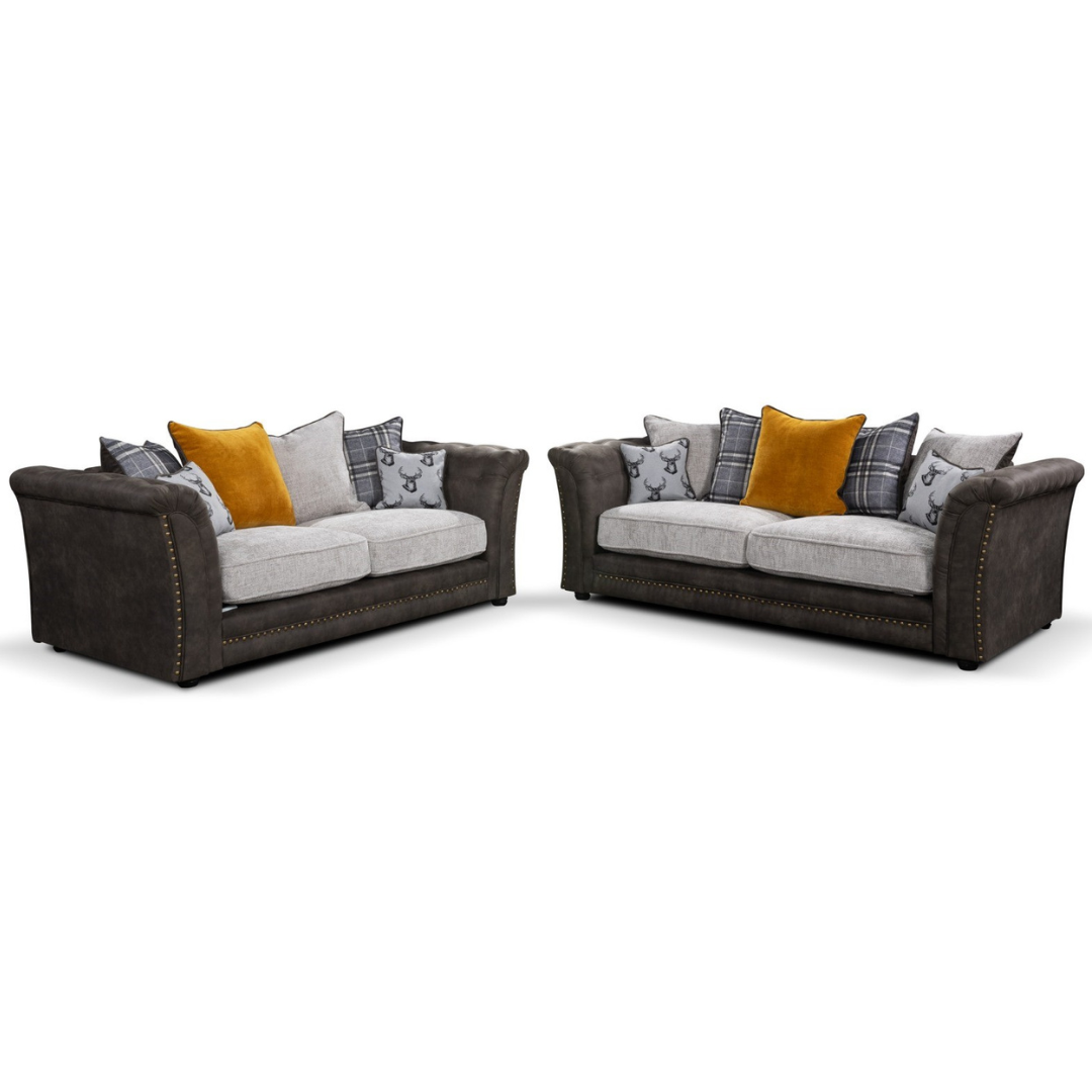 London Grey Hopsack 3+2 Sofa