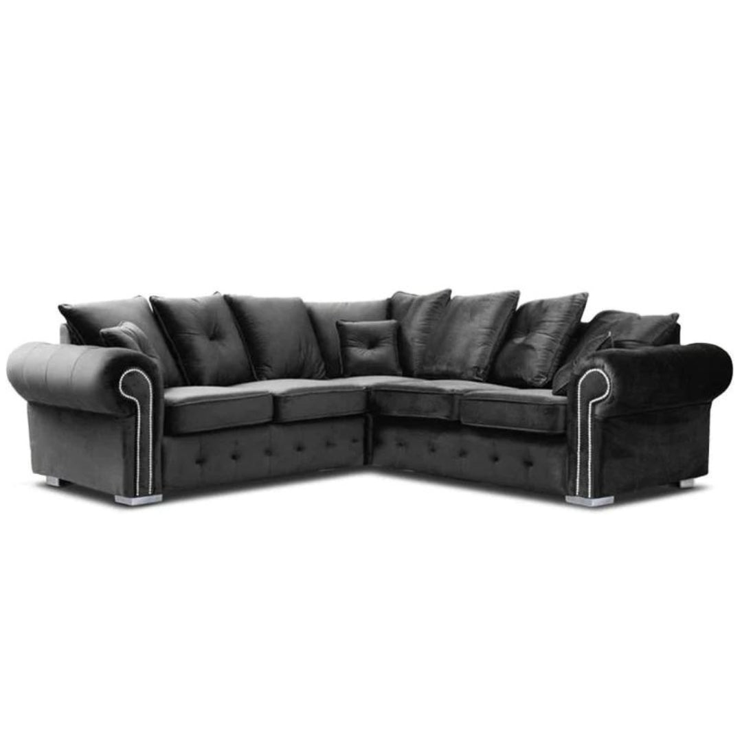 Olympia Black corner sofa