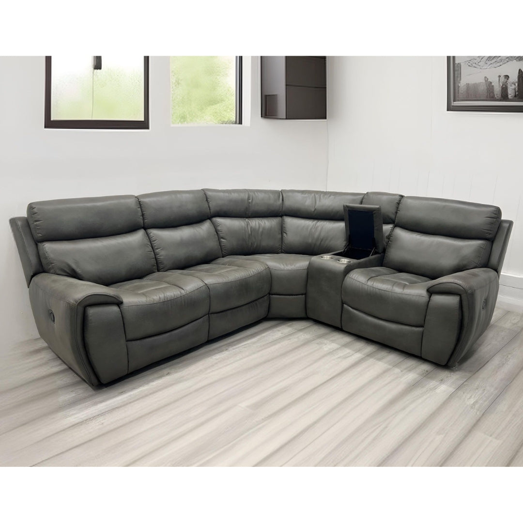 Radnor Grey Corner Recliner Sofa - universal left or right hand