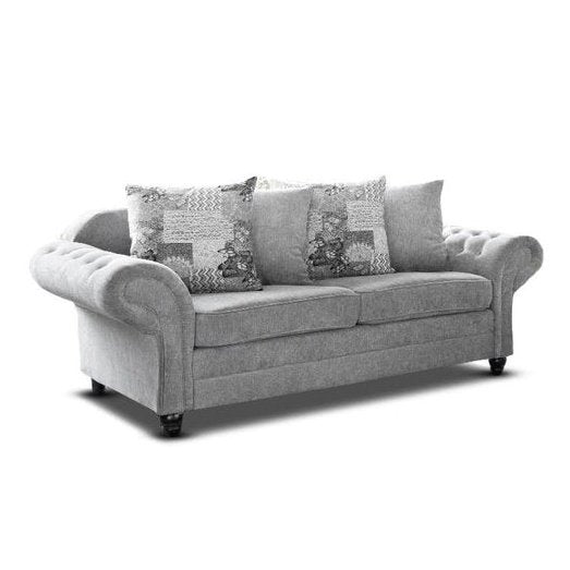 NICOLE SILVER 3 SEATER SOFA